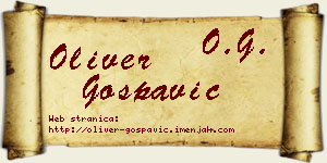 Oliver Gospavić vizit kartica